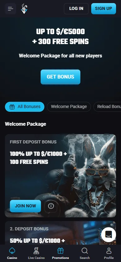 Playmojo Casino promotions on mobile