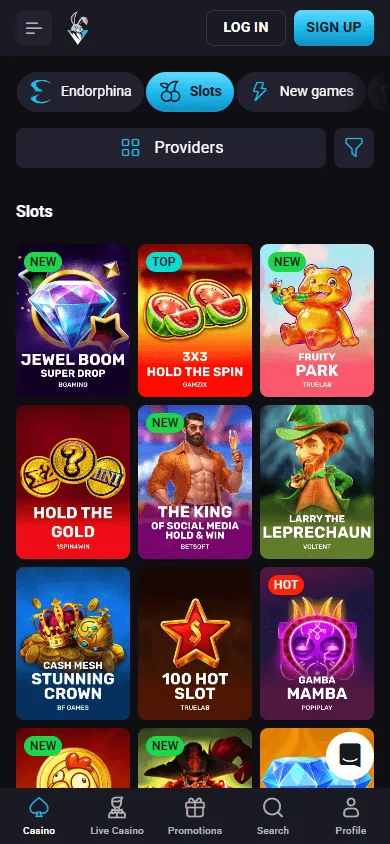 Playmojo Casino games on mobile